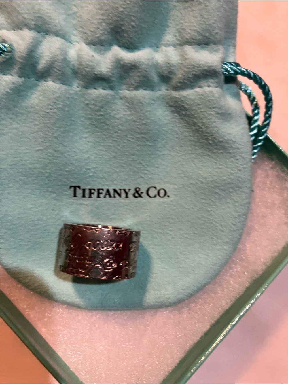 TIFFANY AND CO STERLING SILVER SCRIPT BAND SZ 6.5 - Picture 4 of 9
